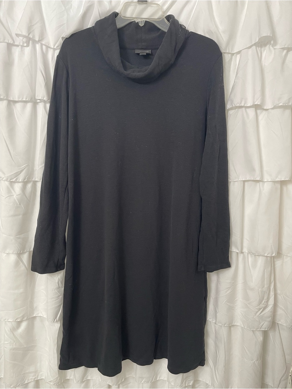 J. Jill Wearever Black Long-Sleeve Cowl Neck Dress